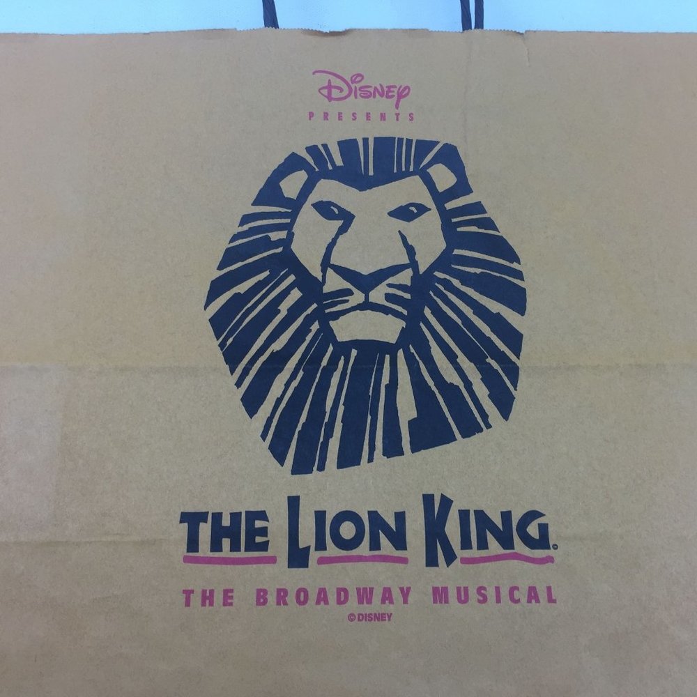 Disney The Lion King Broadway Musical Shopping Brown Paper Bag With Handles
